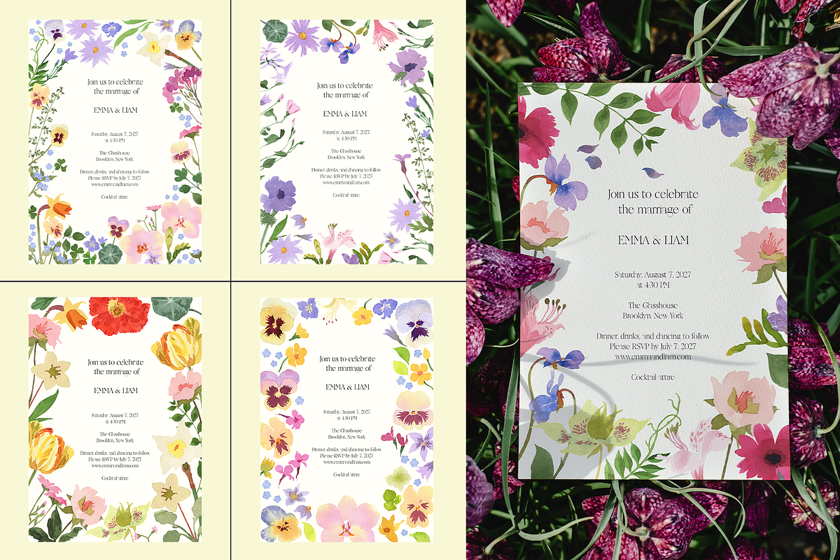 Watercolor flowers, a Pattern Graphic by NKTN (Photo 11 of 15)