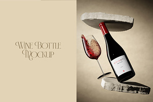 Burgundy Wine Bottle Mockup Vol. 02