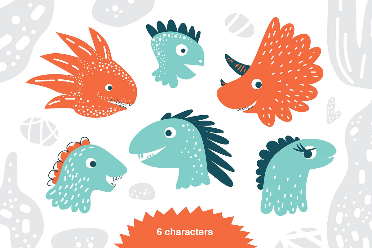 Dino party. Graphic set, an Object Graphic by Maru_art (Photo 3 of 12)