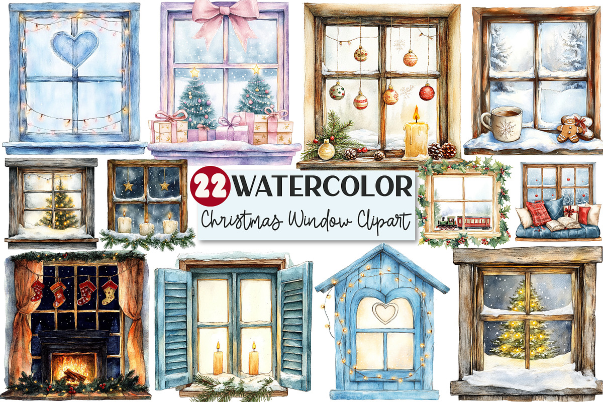 Christmas Cozy Window Clipart, an Illustration by Rose Art (Photo 1 of 4)