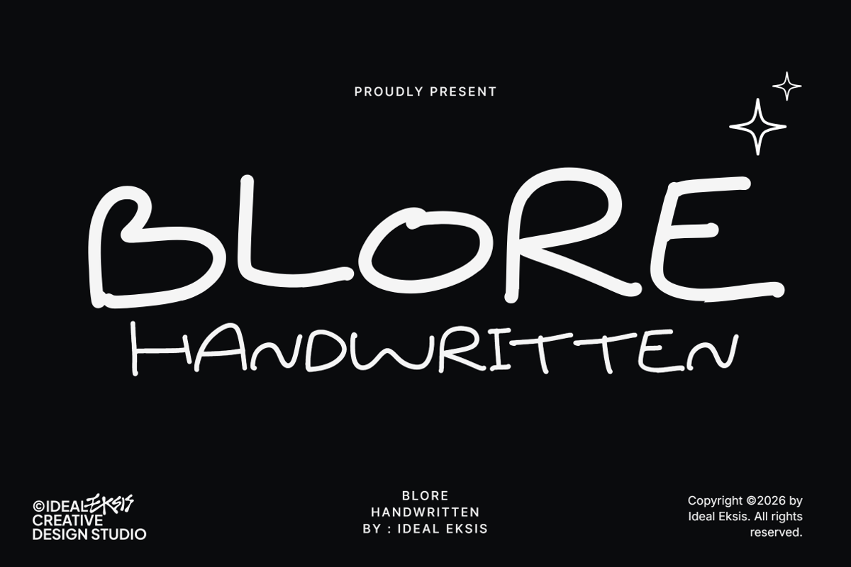 Blore Handwritten, a Handwritten Font by Ideal Eksis (Photo 1 of 5)