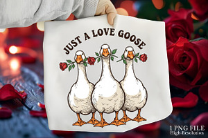 Just A Love Goose PNG, Valentine's, an Illustration by Canvas Craft
