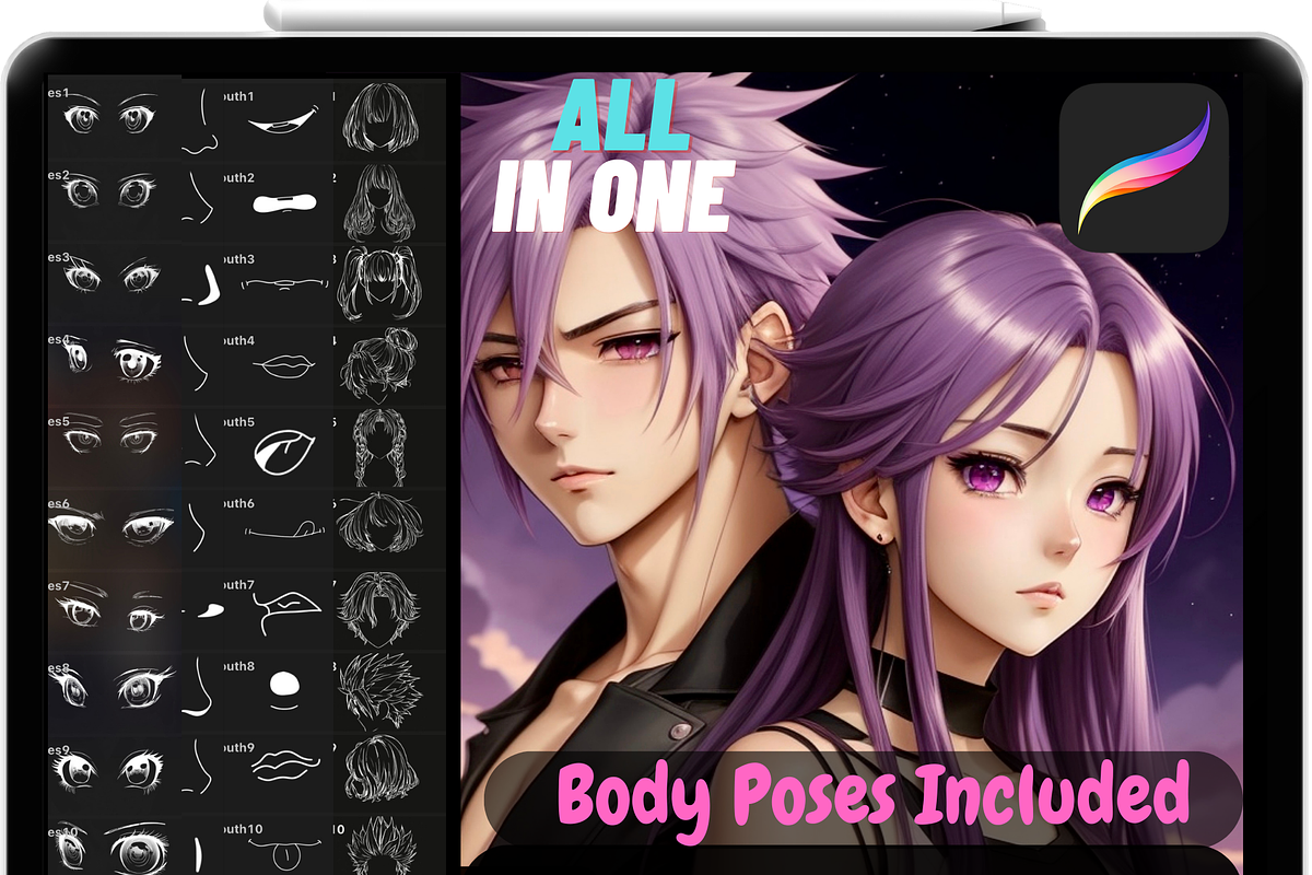 Procreate Anime Creator Big Bundle, a Brush Add-On by OneBerryCreations (Photo 1 of 6)