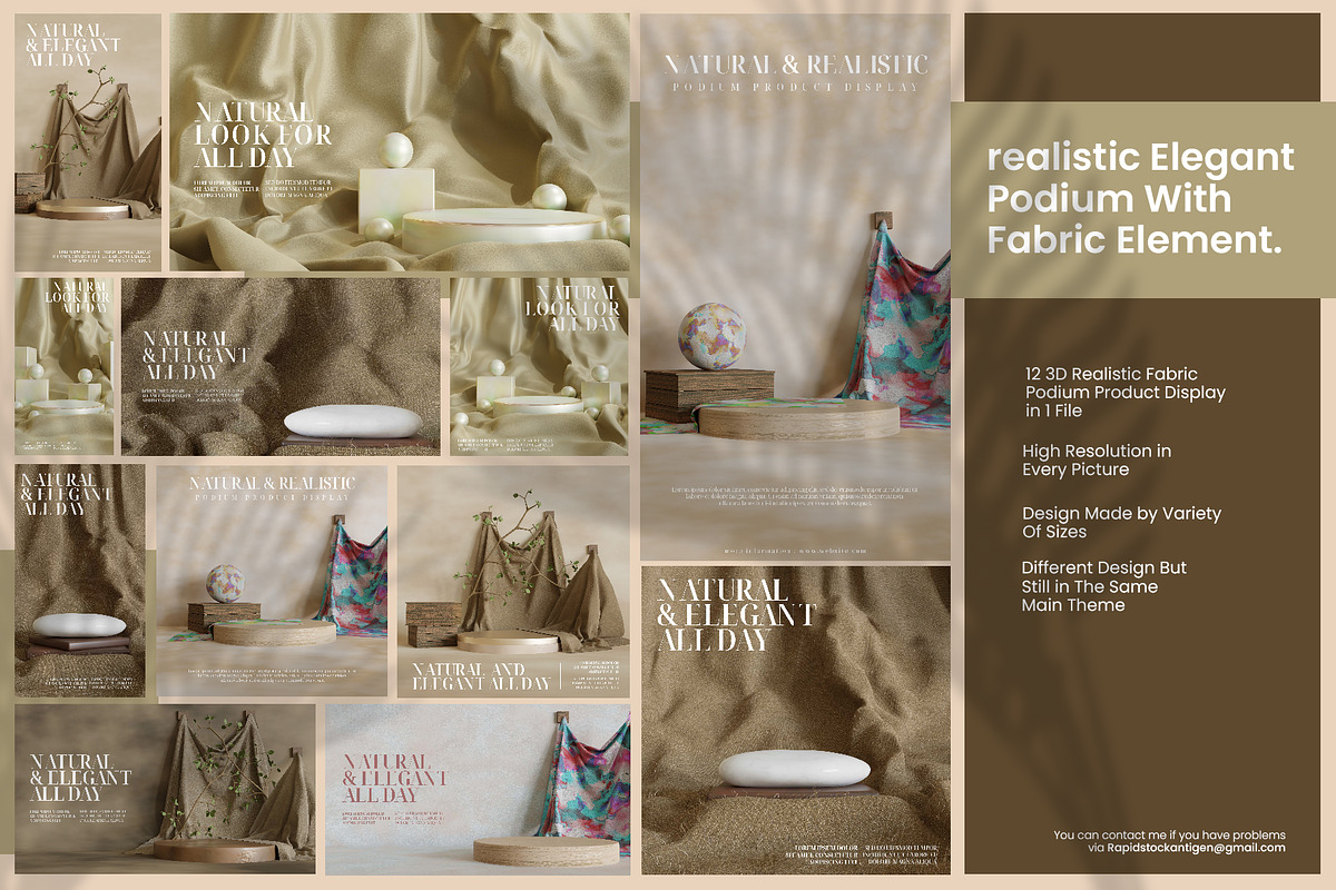 PODIUM WITH FABRIC ELEMENT, a Templates & Theme by Font De Rico