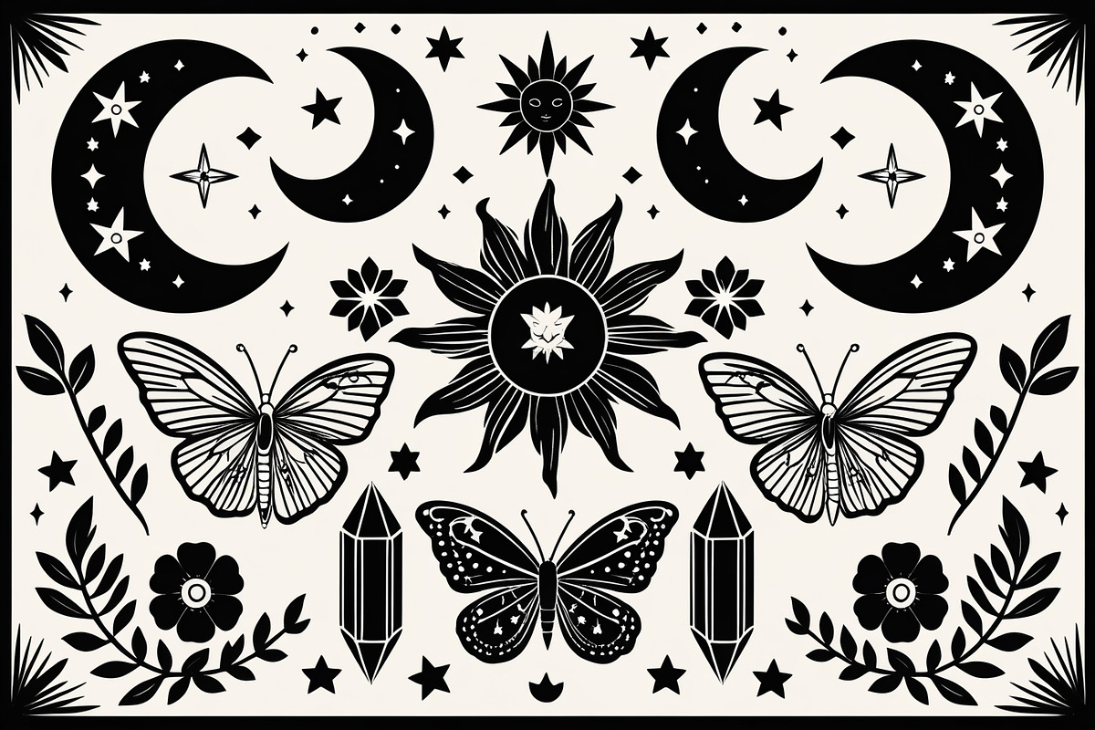 Mystic Moon and Nature Bundle, an Illustration by Creativeshirt (Photo 7 of 9)
