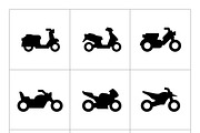 Set icons of motorcycles, a Solid Icon by motorama (Thumbnail 1 of 2)