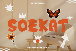 Soekat - Papercut style font