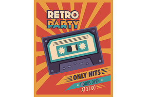 party retro style template, an Object Illustration by studiogstock