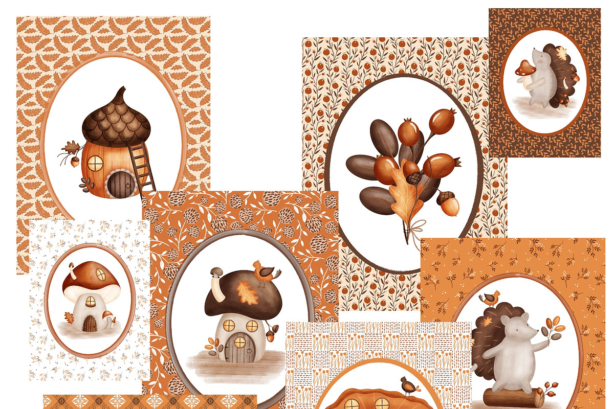 Cozy Autumn - baby clipart & pattern, a Seasonal Illustration by Linerisyart (Photo 13 of 16)