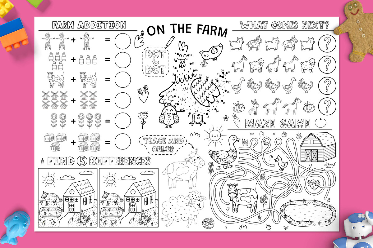 Farm Activity Play Mats, an Education Illustration by Gulnara Sabirova (Photo 5 of 10)