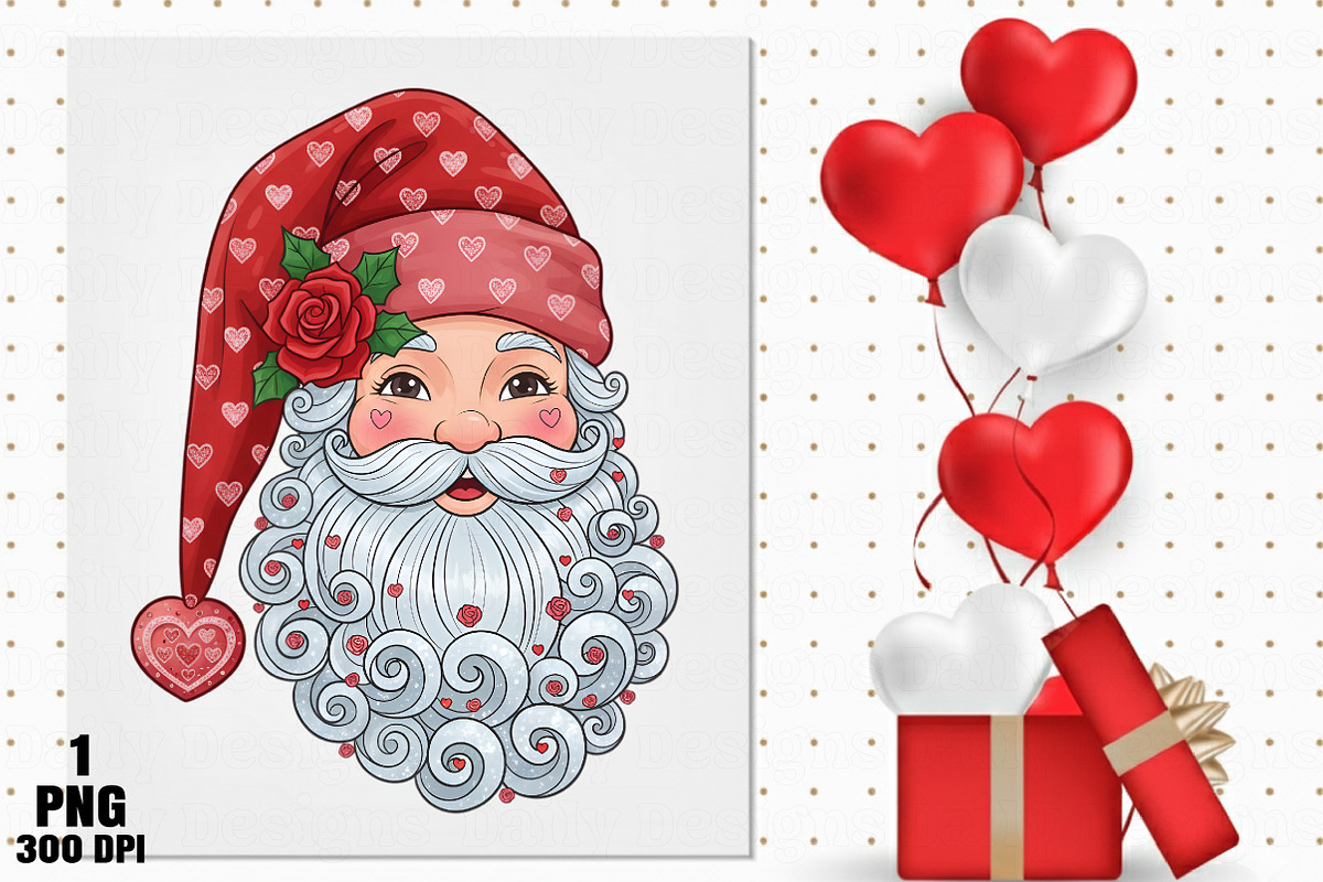 Whimsical Valentine Santa PNG, an Illustration by Daily.Designs (Photo 5 of 5)