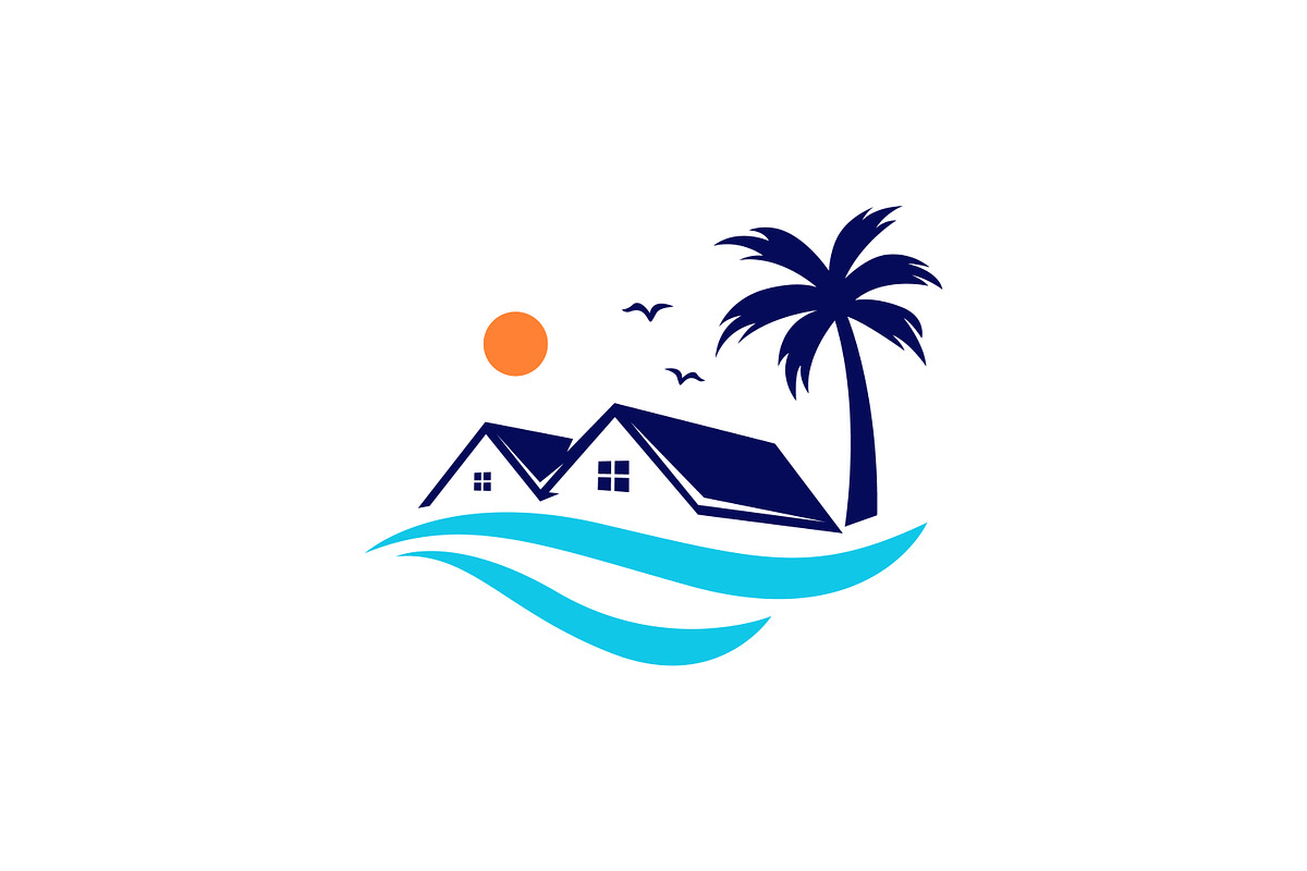 Beach House Seaside Logo Business