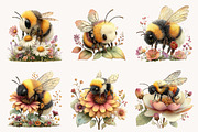 Whimsical GardenBee Clipart, a Seasonal Illustration by Designworld (Thumbnail 5 of 10)