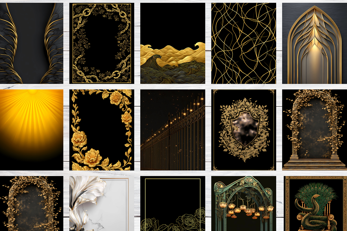 Art Nouveau Blank Book Cover Bundle, a Brochure Template by LA Design (Photo 3 of 10)