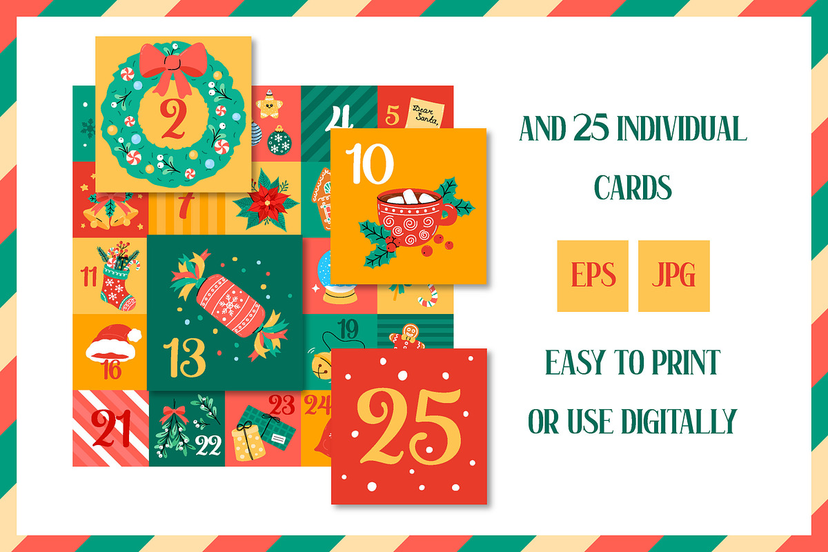 Christmas Advent Calendar Printable, a Seasonal Illustration by AnnaViolet_store (Photo 3 of 3)
