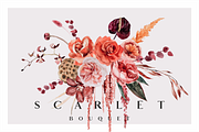 Scarlet bouquet - watercolor set, a Seasonal Illustration by Youksy (Thumbnail 1 of 13)
