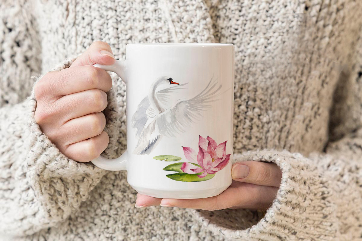 Watercolor swans, an Animal Illustration by Budogoshch (Photo 7 of 8)