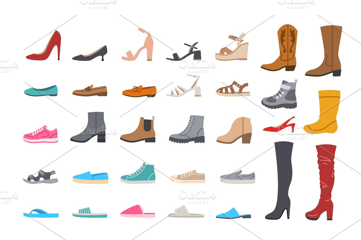 Women's basic shoes and boots icons, a Duotone Icon by Vectorikart
