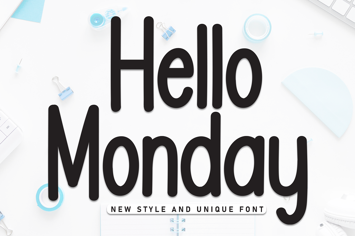 Hello Monday | Script Font, a Script Font by Scratchones (Photo 1 of 8)