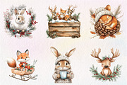 Rustic Winter Animal Clipart Bundle, an Illustration by CreationArt (Thumbnail 4 of 9)