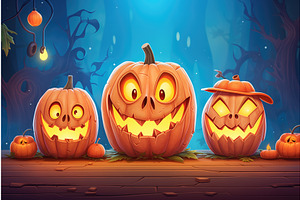 Halloween Carved Pumpkins With