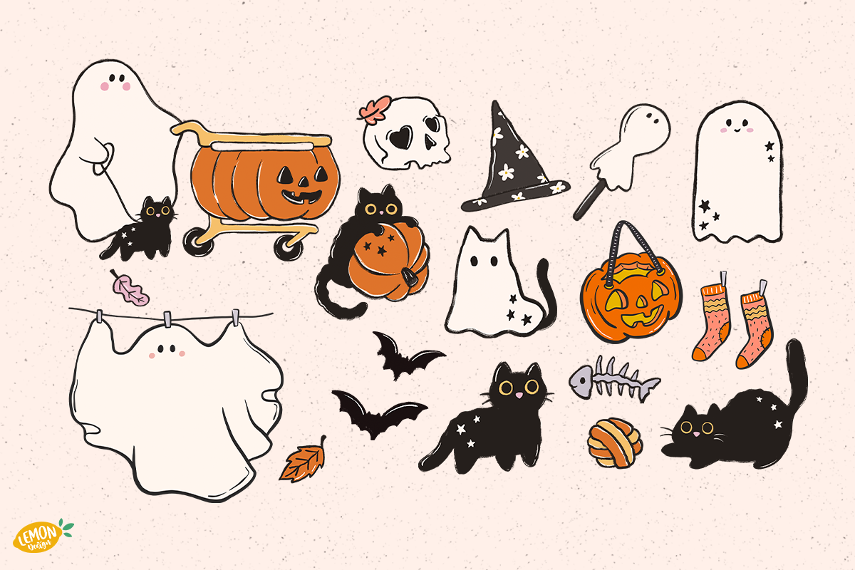 Cozy Halloween PNG Clipart Bundle, a Seasonal Illustration by LemonDesign (Photo 4 of 7)