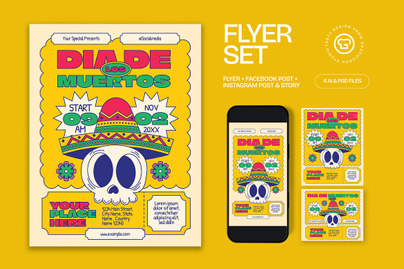 Dia De Los Muertos Flyer preview 4