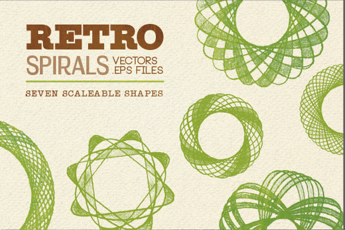Retro Spirals - Scaleable Vector, a Decorative Illustration by LydiaDistracted (Photo 2 of 3)