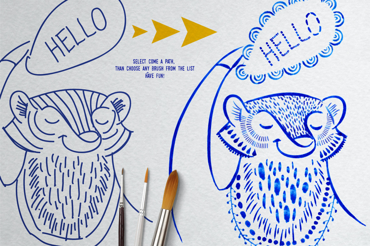 Vector Watercolor Brushes preview 2