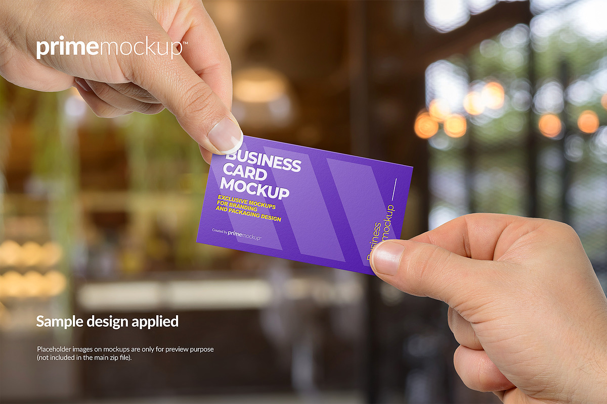 Business Card in a hand Mockup, a Print Template by PrimeMockup (Photo 8 of 12)