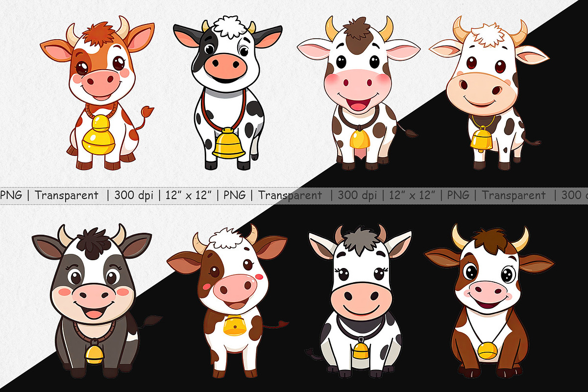 Cow with Bell Clipart, a Graphic by Artnoy (Photo 2 of 5)