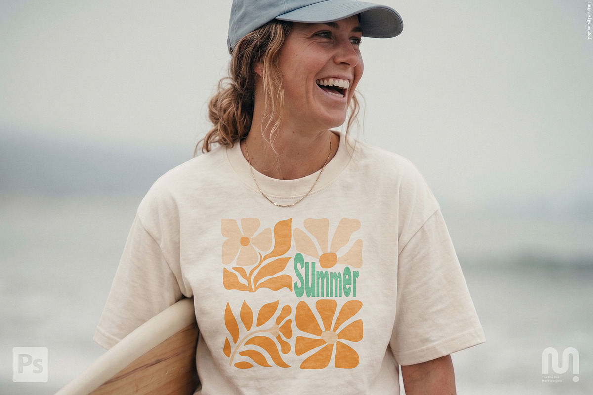 T-Shirt Mockup front view beach, a Shirt Mockup by The Blue Bird (Photo 4 of 8)