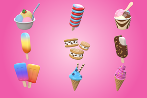 3D Ice Cream Icon