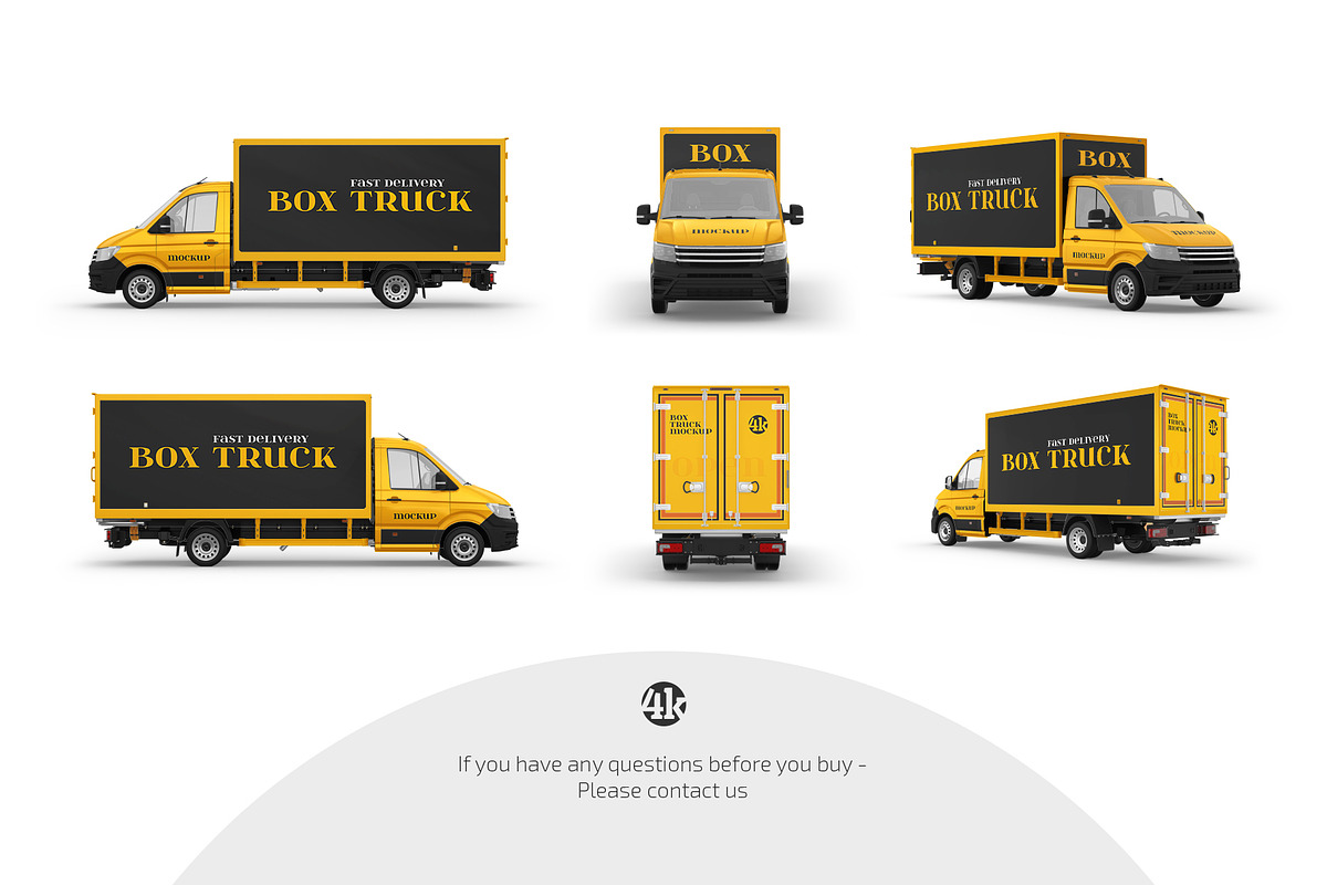 Box Truck Mockup Set, an Advertising Mockup by Country4k (Photo 4 of 4)