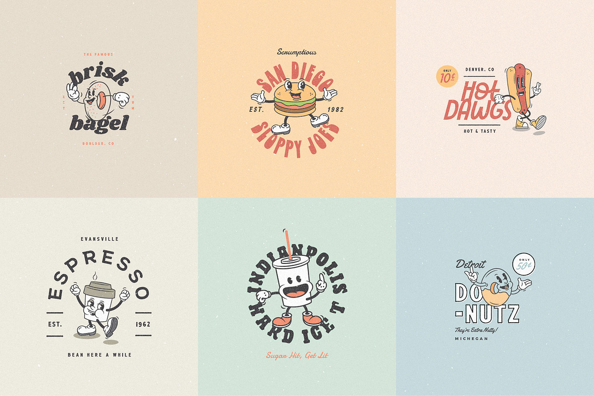 Food Friends v2.0: Vintage Mascots, a Food Illustration by Staple. (Photo 5 of 9)