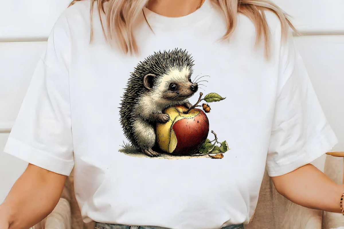 Cute Hedgehog with Apples PNG, a Seasonal Illustration by Designworld (Photo 7 of 9)