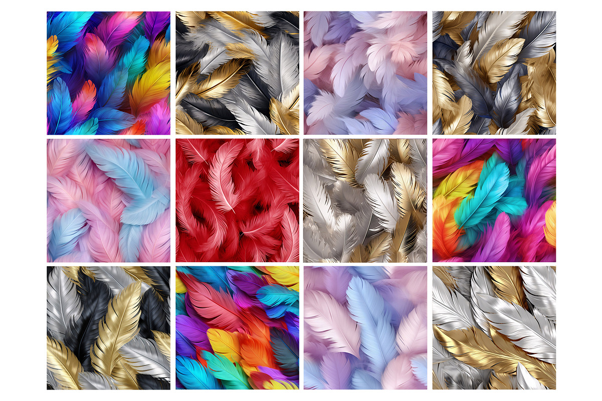 Feathers Seamless Pattern, a Pattern Graphic by Forhadx5 (Photo 4 of 19)