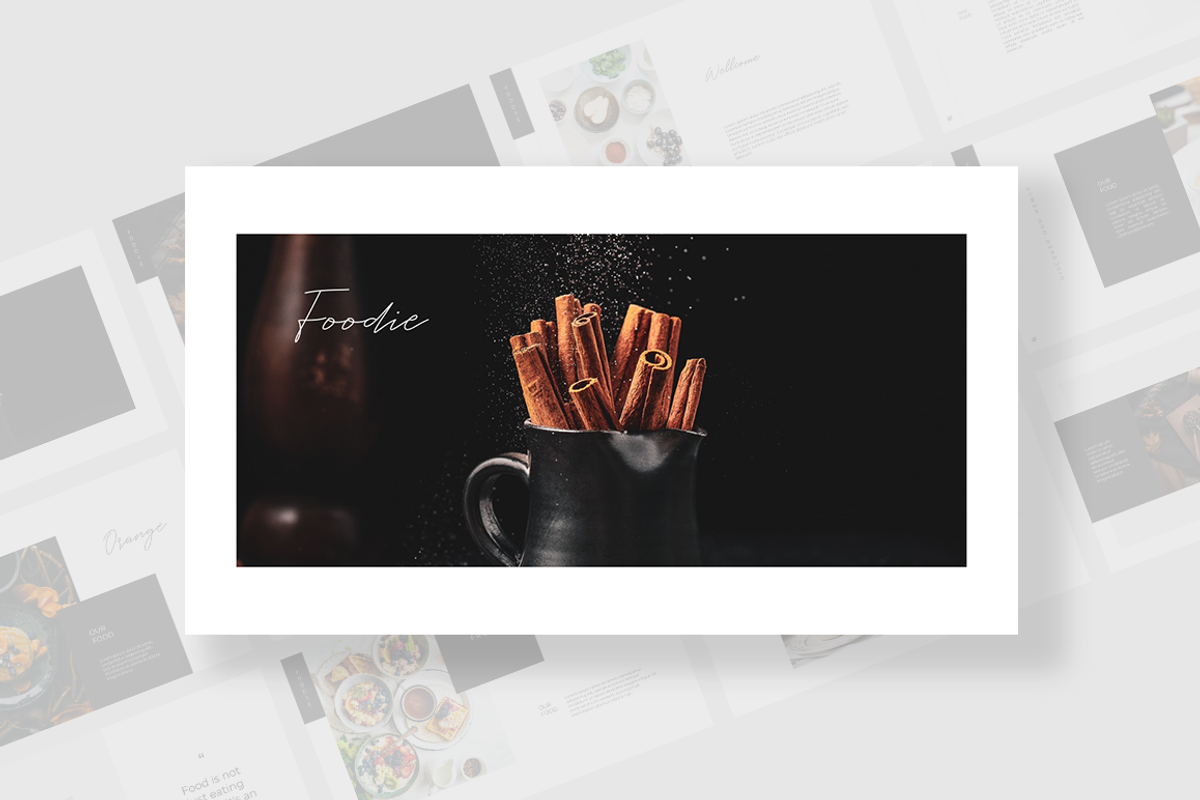 Foodie PowerPoint Template, a Templates & Theme by Angkalimabelas (Photo 1 of 6)