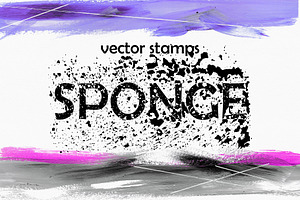 Sponge. Vector Stamps Kit