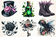 Gothic Spring Sublimation Clipart, an Illustration by DreamCafeArt (Thumbnail 2 of 5)