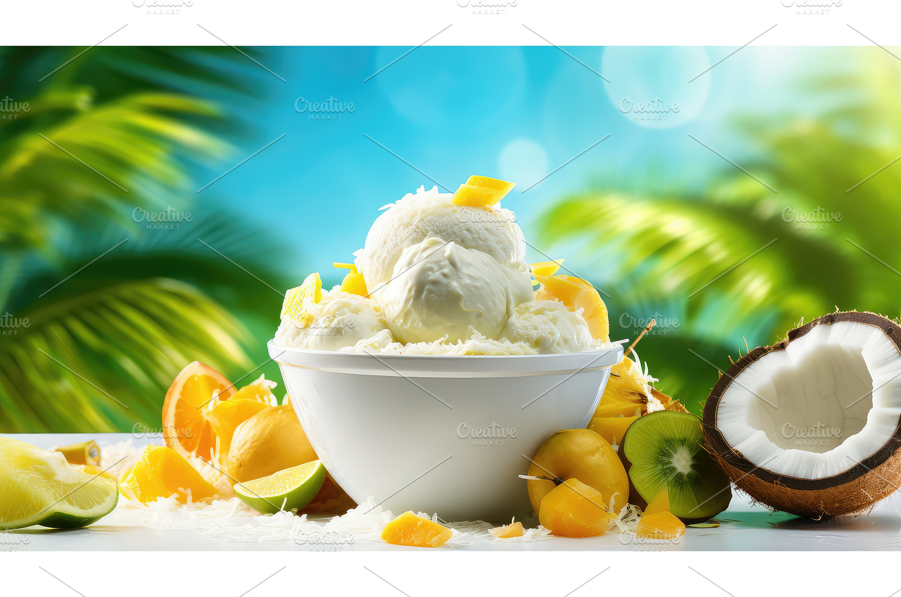mint dairy ice cream ai generated, a Background Photo by pikepicture