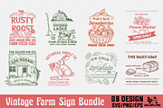 Vintage Farm Sign SVG Sublimation Bu, an Illustration by Ya_ Design Store (Thumbnail 1 of 17)