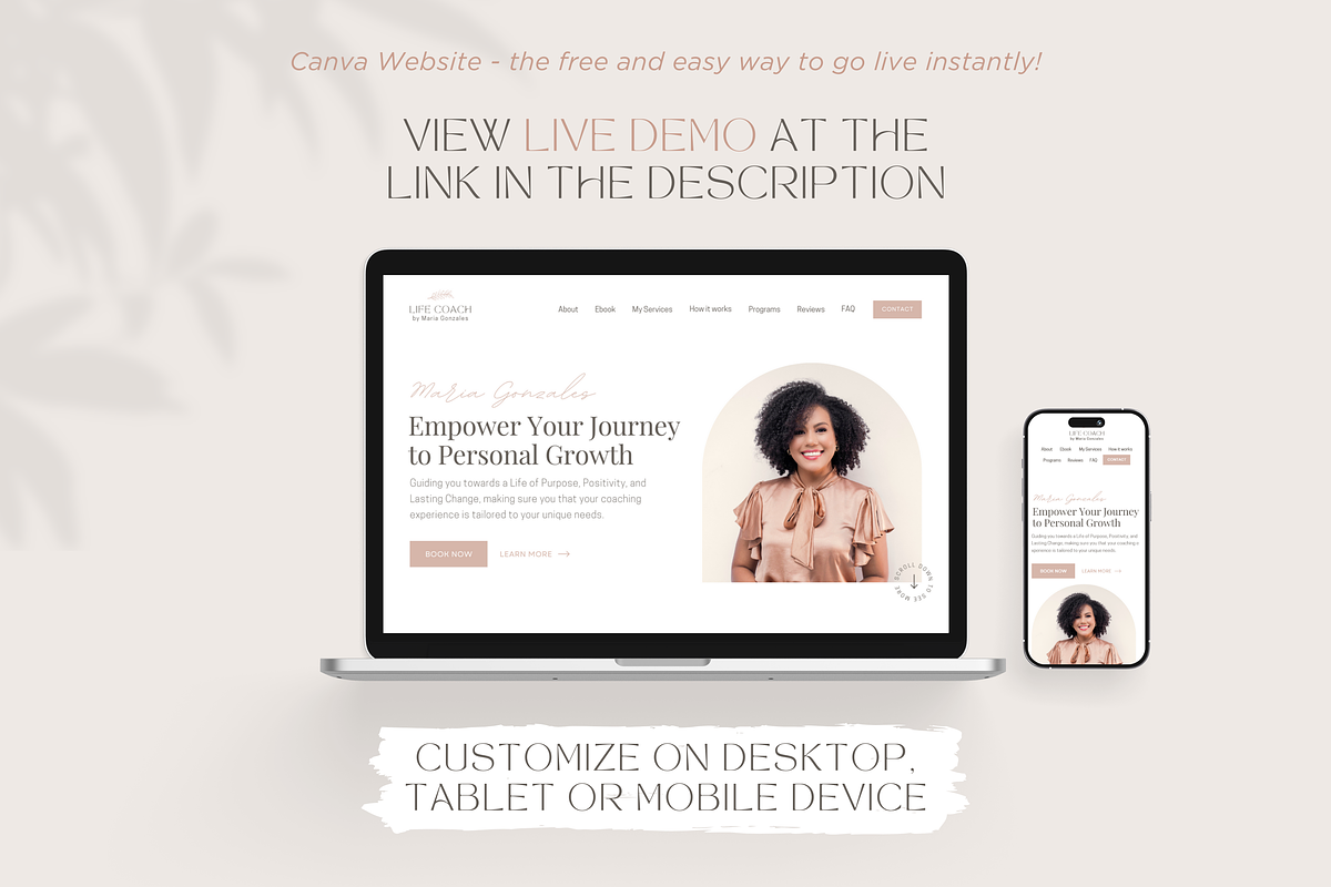 Coaching Website Template for Canva, a Landing Page Template by vectorocean (Photo 2 of 11)