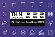 Text and Email Thin Line Icons, an Outline Icon by FlatLineIcons (Thumbnail 1 of 4)