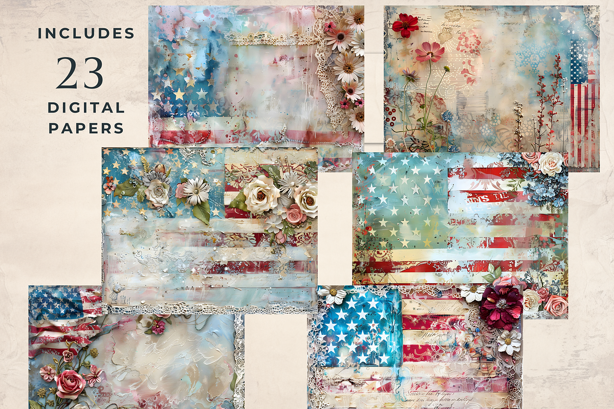 AMERICAN CELEBRATION JUNK JOURNAL, a Decorative Illustration by Daring Digies (Photo 3 of 7)