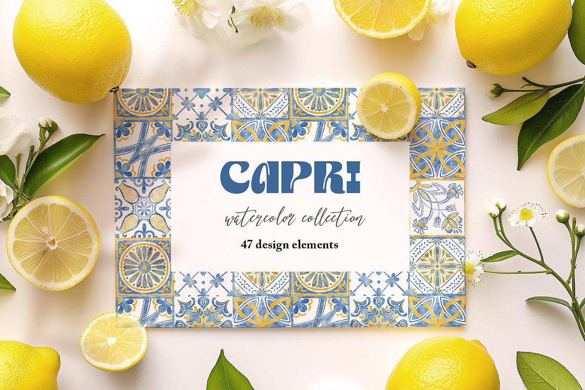 Italian Style Tile - Watercolor set, a Decorative Illustration by Jenny Quince (Photo 1 of 10)