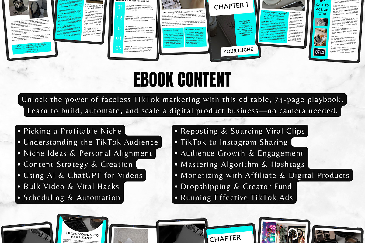 The Faceless TikTok Marketing eBook, a Marketing Template by Digital Content Mix (Photo 4 of 6)