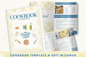 Printable family cookbook template