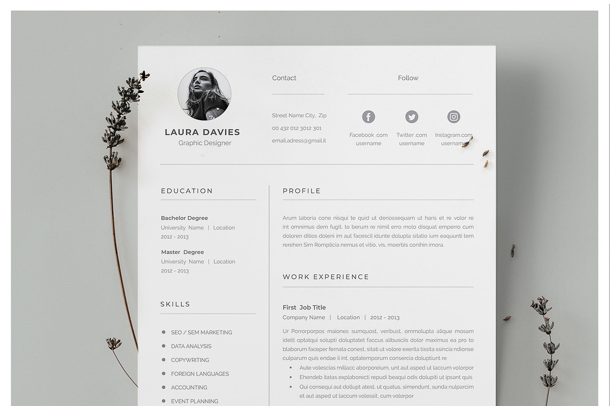 Word Resume Template, a Resume Template by Astut (Photo 1 of 6)