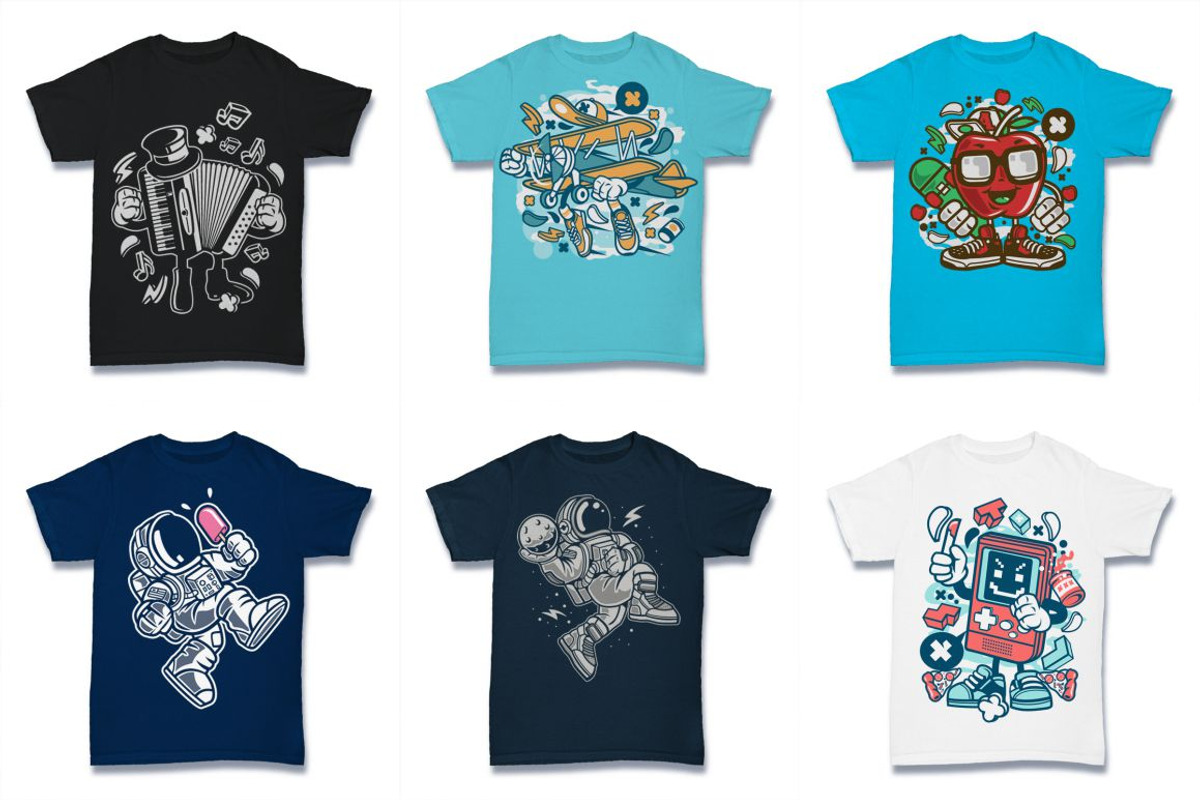 Cartoon Vector Tshirt Design Bundle, an Illustration by roach_graphic (Photo 6 of 22)
